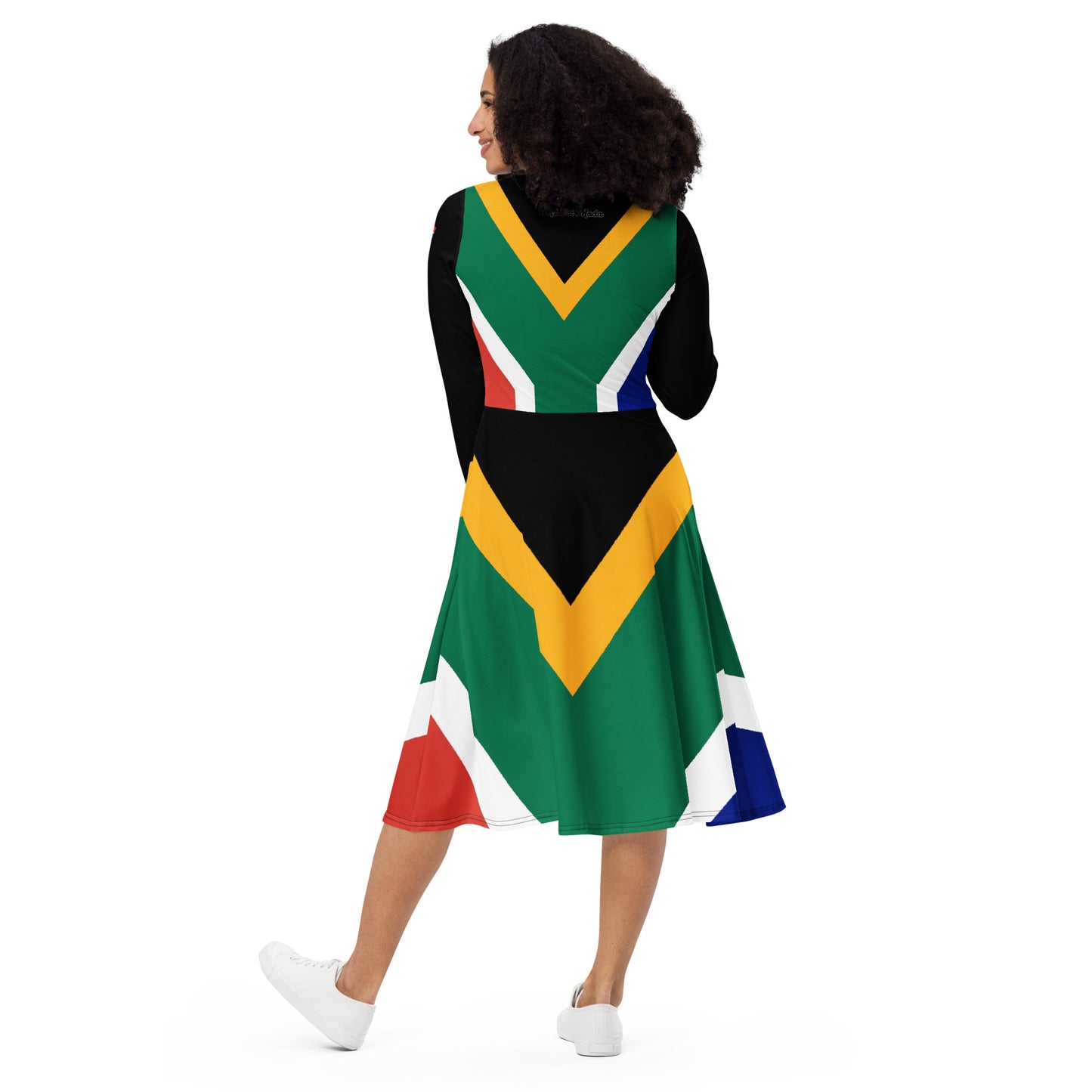 SA Flag long sleeve midi dress