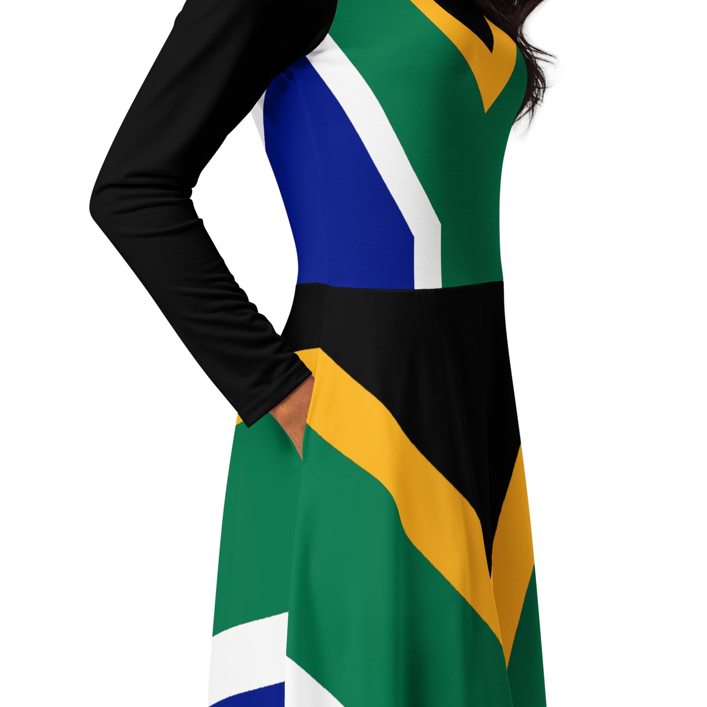 SA Flag long sleeve midi dress