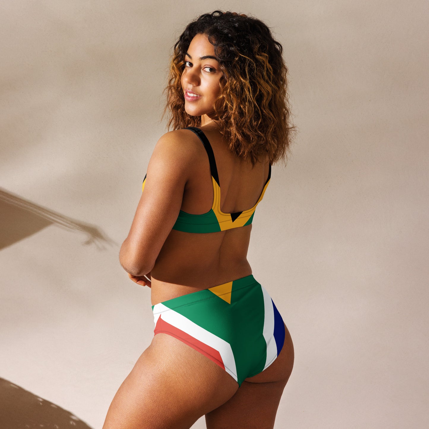 SA Flag Recycled high-waisted bikini