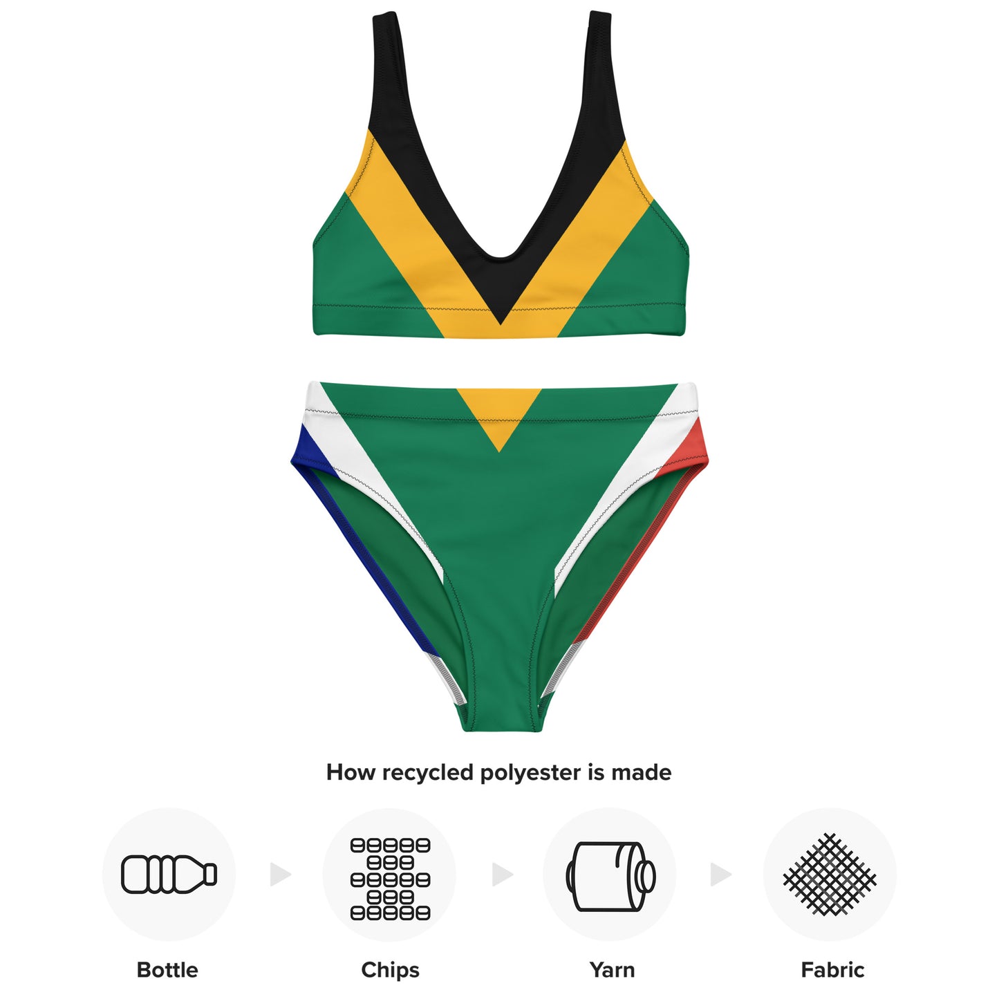 SA Flag Recycled high-waisted bikini