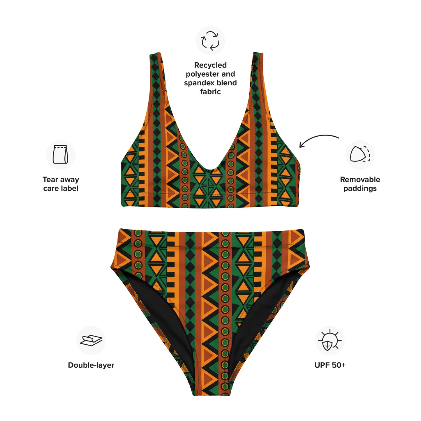 Mzansi Recycled high-waisted bikini