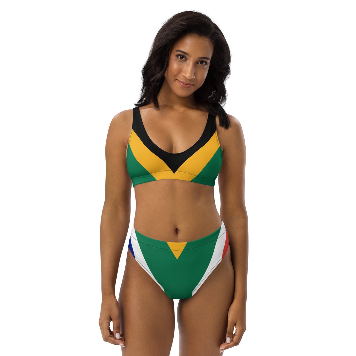 SA Flag Recycled high-waisted bikini