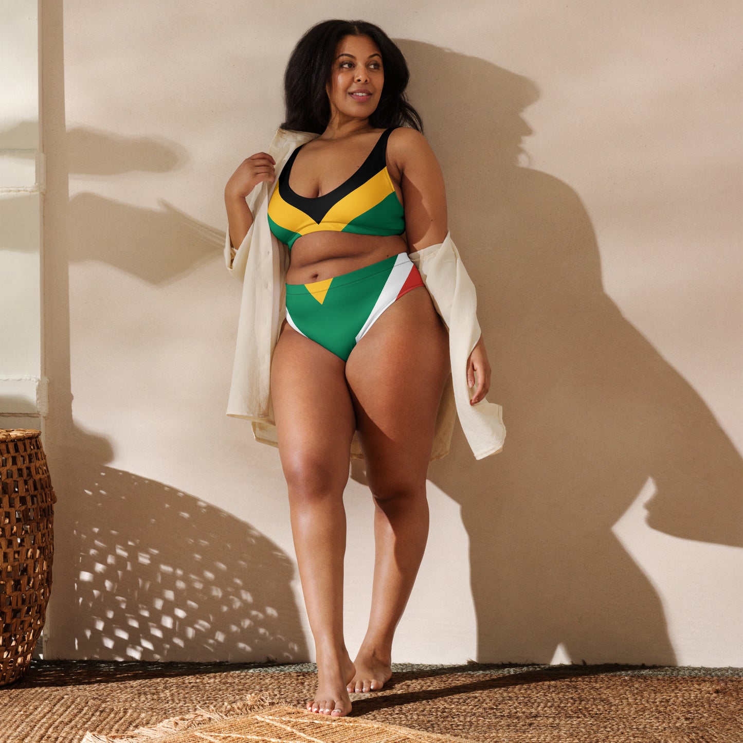 SA Flag Recycled high-waisted bikini