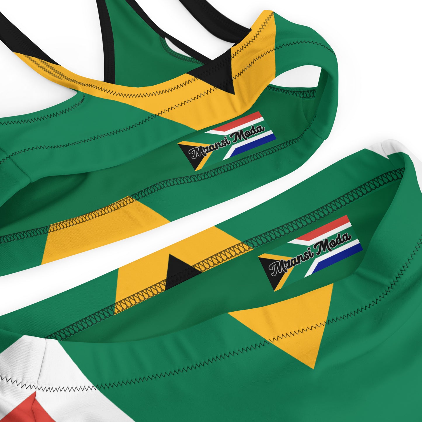 SA Flag Recycled high-waisted bikini