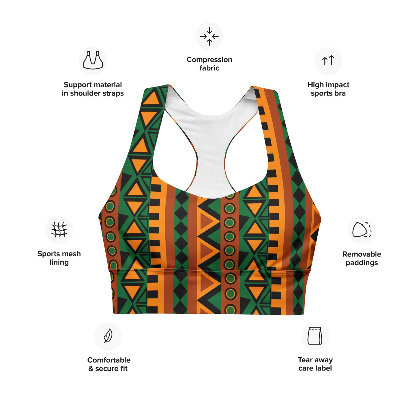 Mzansi Recycled Longline Sports Bra