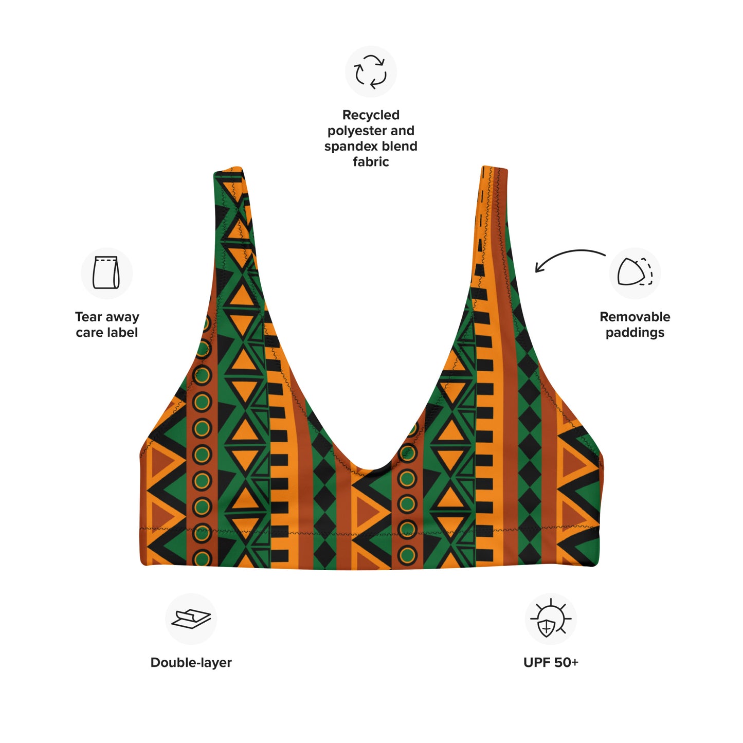 Mzansi Recycled padded bikini top