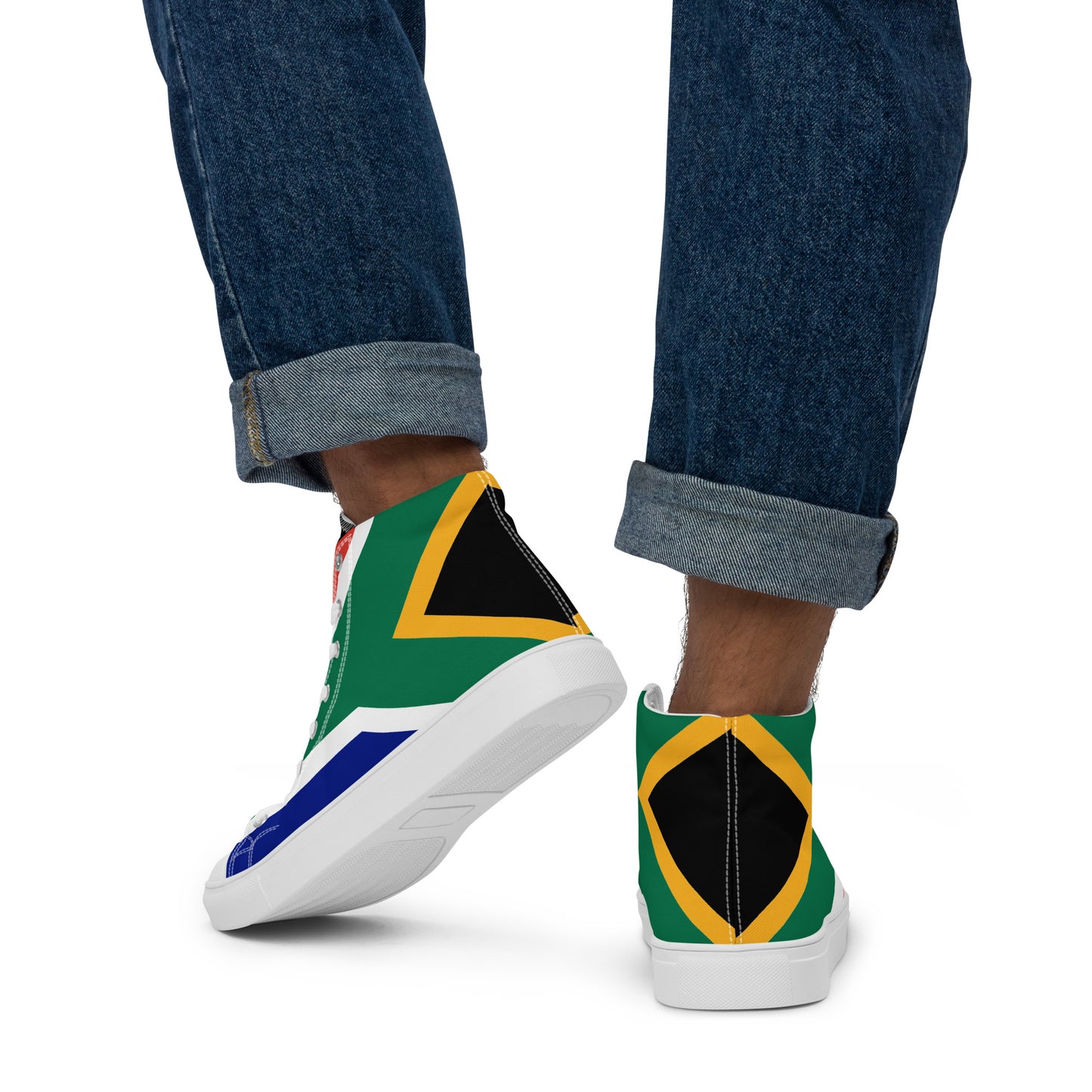 SA Flag Men’s high top canvas shoes