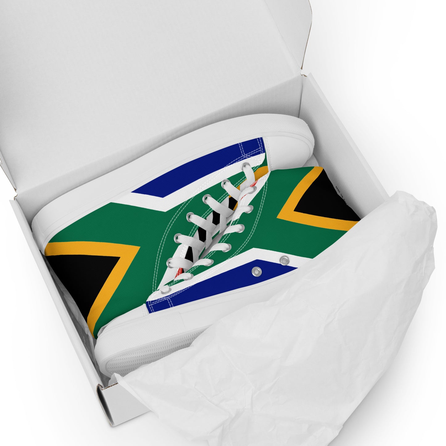SA Flag Men’s high top canvas shoes