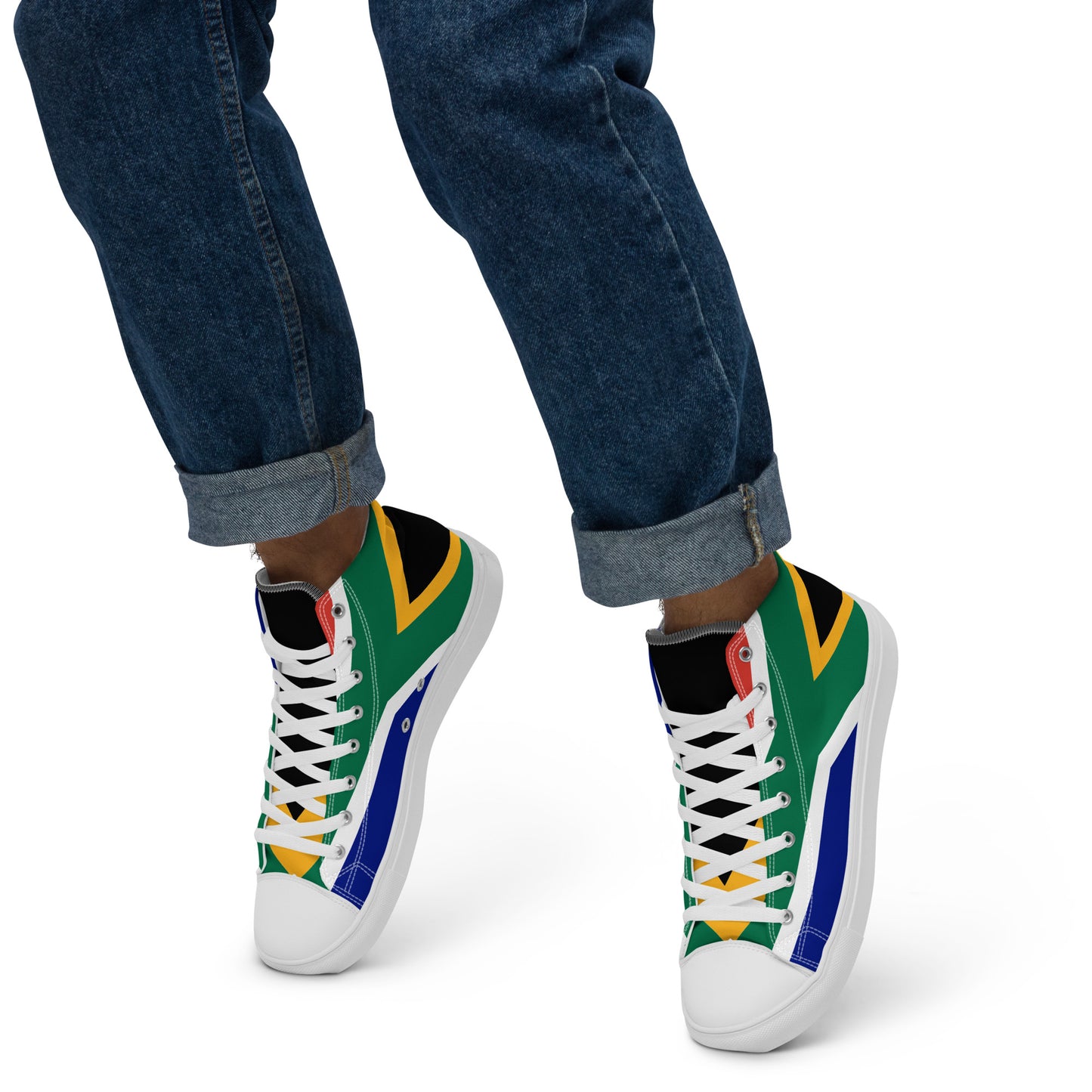 SA Flag Men’s high top canvas shoes
