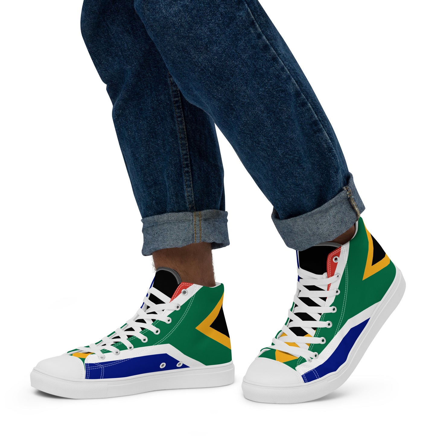 SA Flag Men’s high top canvas shoes