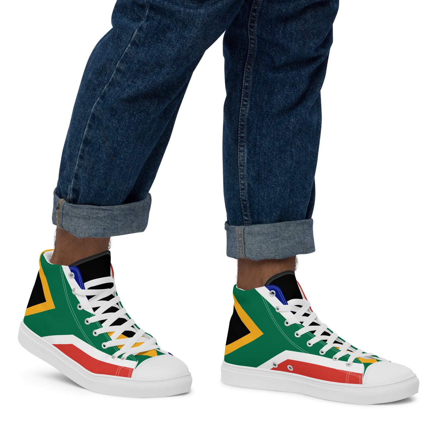 SA Flag Men’s high top canvas shoes
