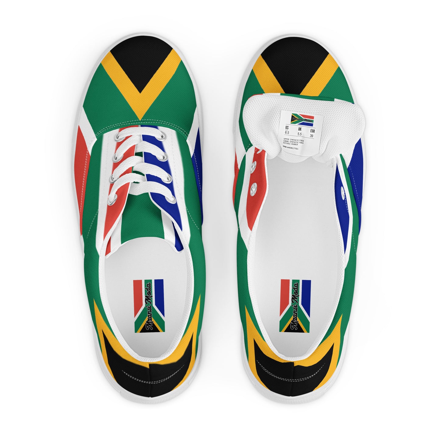 SA Flag Men’s lace-up canvas shoes