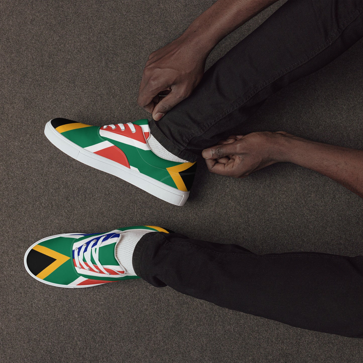 SA Flag Men’s lace-up canvas shoes