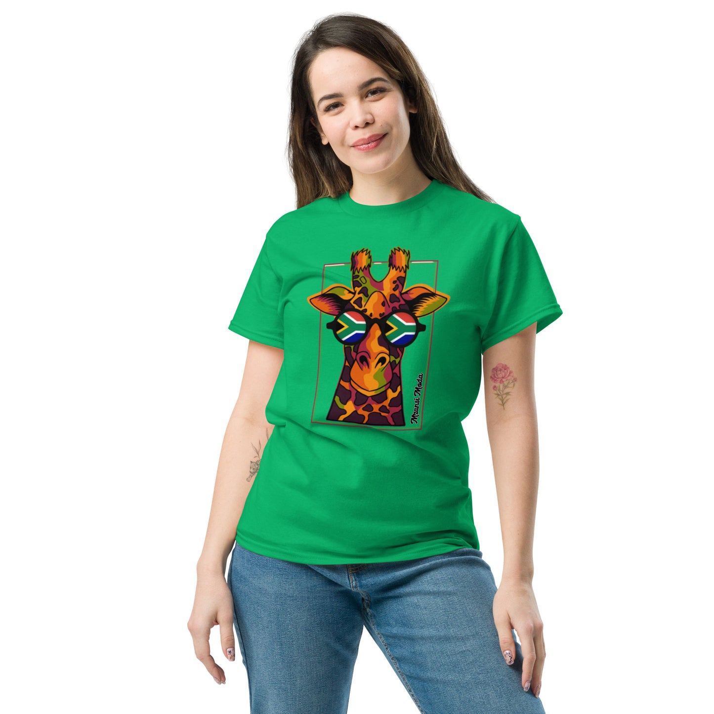 Mzansi Moda SA Giraffe Glasses Unisex classic tee