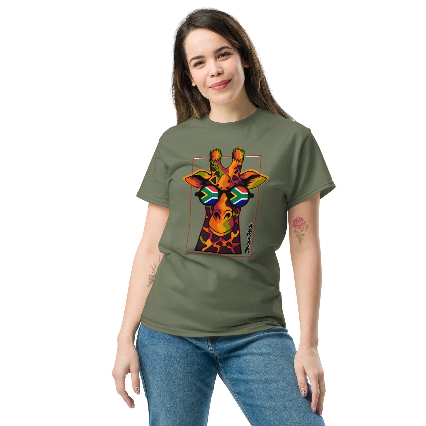 Mzansi Moda SA Giraffe Glasses Unisex classic tee
