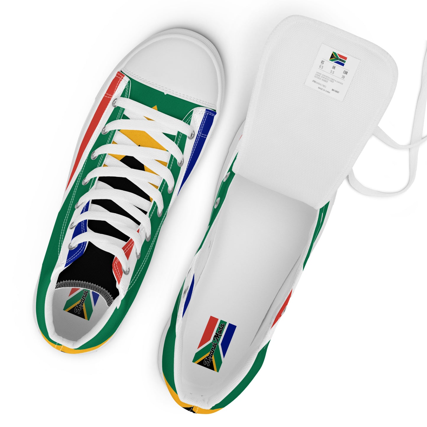 SA Flag Women’s high top canvas shoes