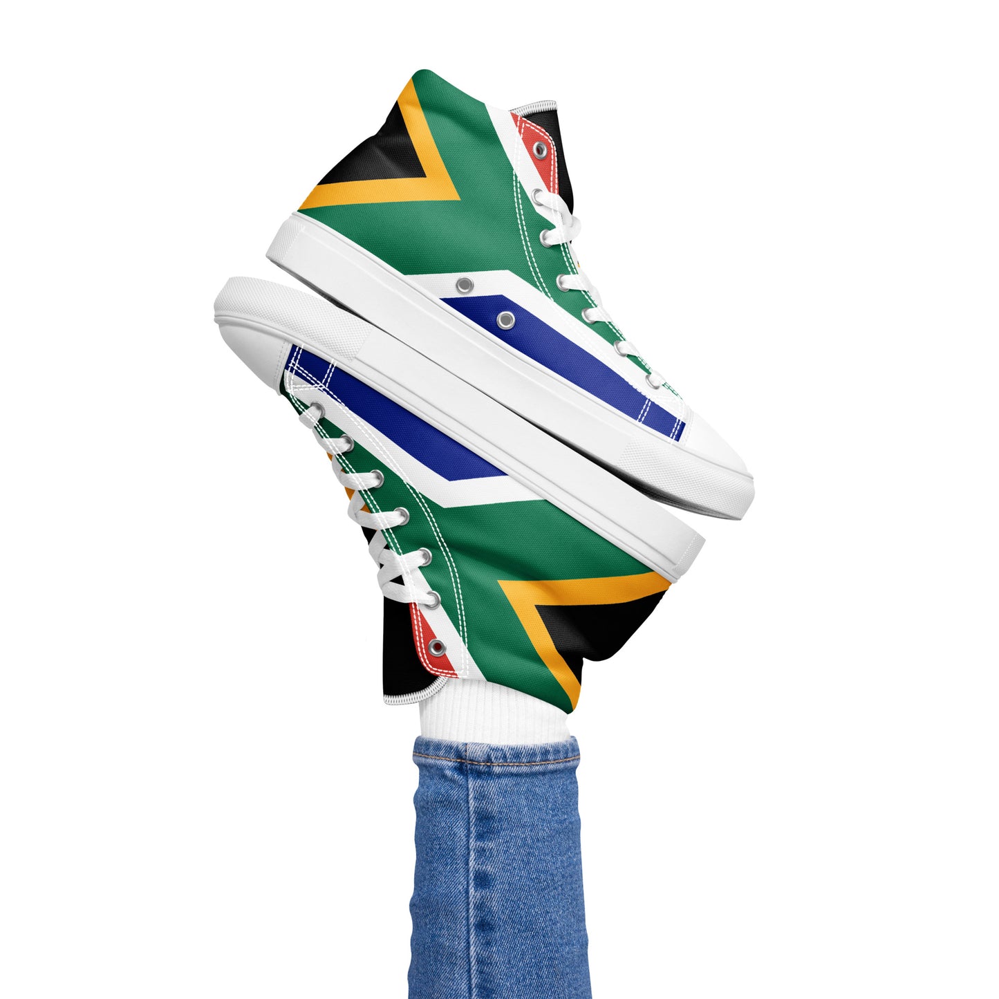 SA Flag Women’s high top canvas shoes