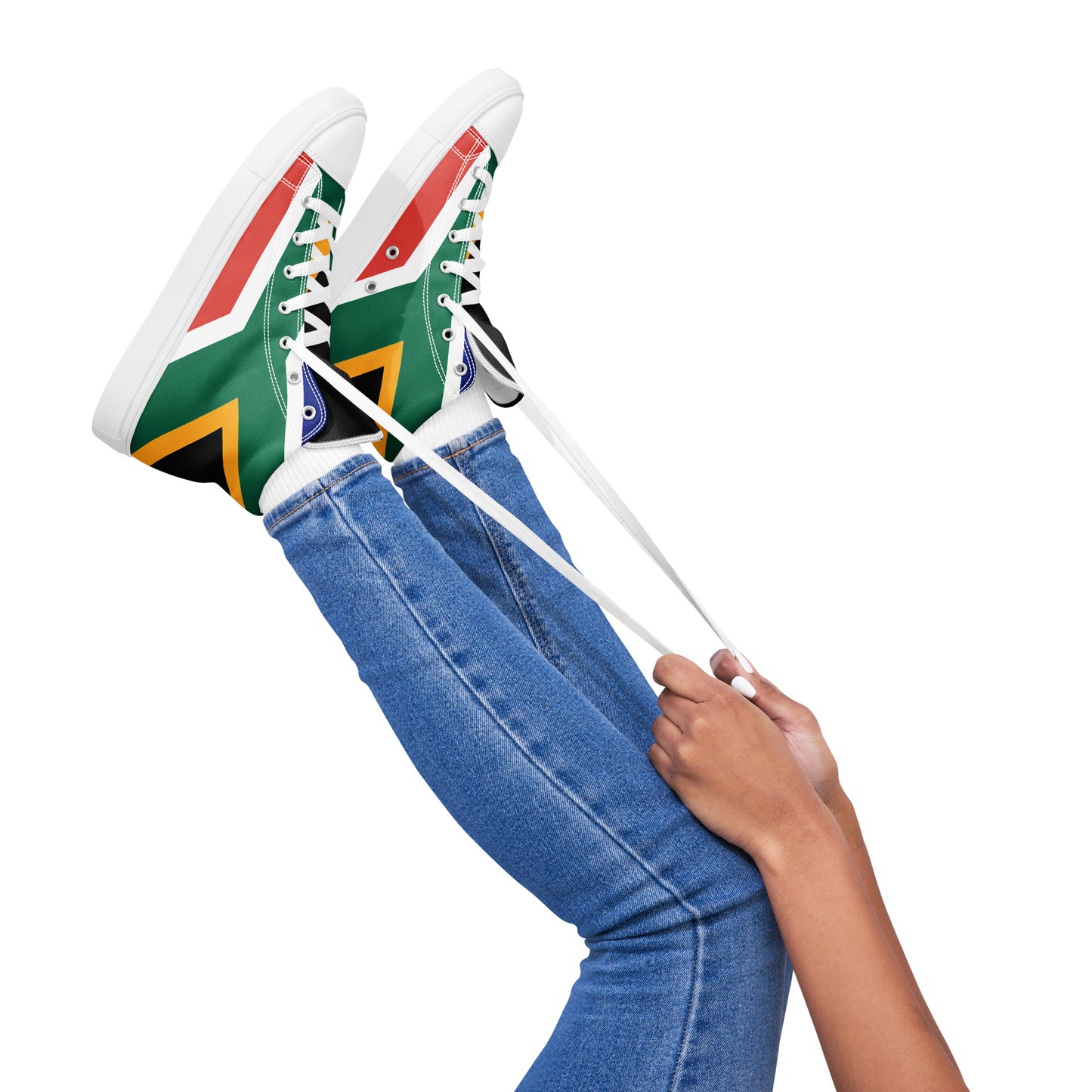 SA Flag Women’s high top canvas shoes